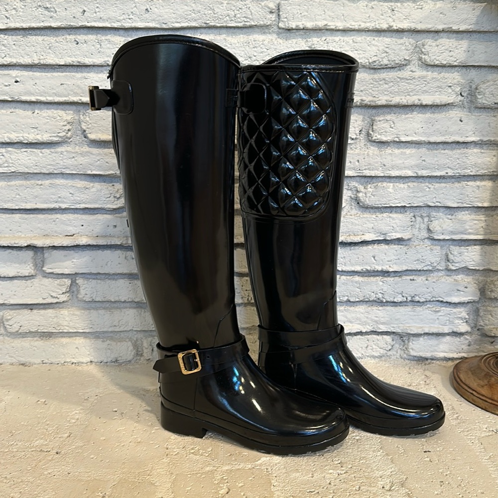 Knee High Black Hunter Boots- size 6. Have worn 3 times. They are stunning!